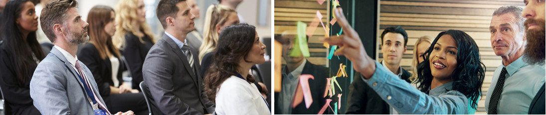 close up of microphone at front of a facilitation room